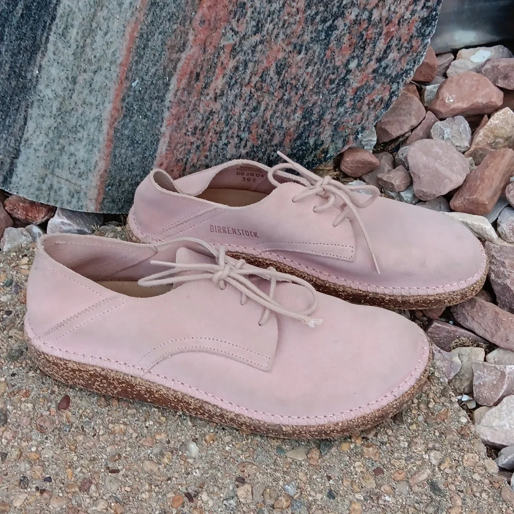 Birkenstock Gary pink suede leather lace up shoes women's 8 - Picture 2 of 12